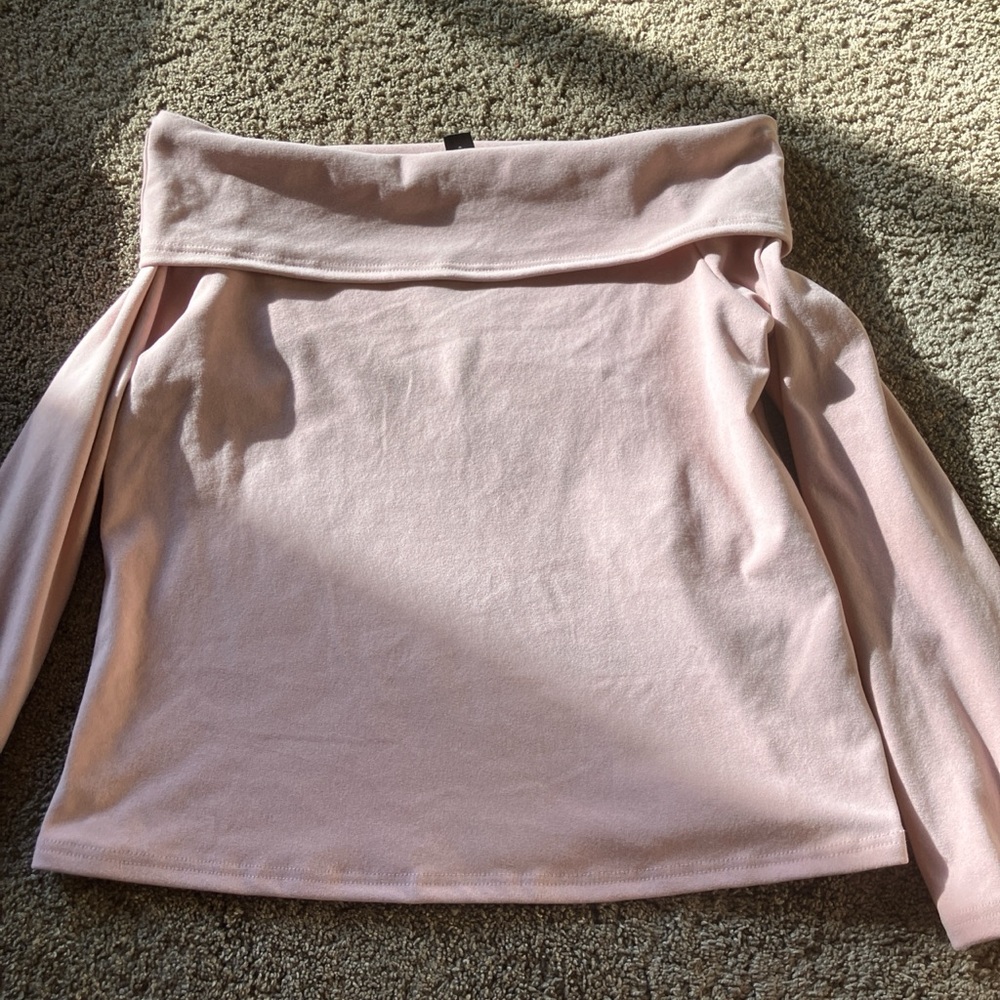 Off-Shoulder Light Pink Top
